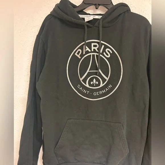 Paris Saint-Germain Big  Black Logo Sweatshirt Size Large Hoodie - Picture 2 of 6